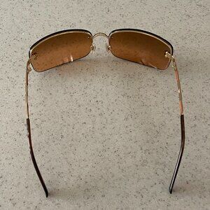 CHANEL 🔥 RARE Vintage 1990 Gold Rimless CC Sunglasses 4113 Orange With Case